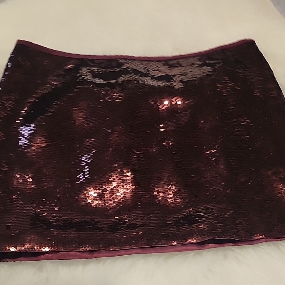Sequin Skirt in Shimmering Brown